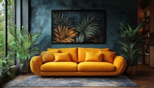 Tropical Living Room Wallpaper - Modern Interior Design