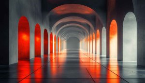 Arched Hallway Wallpaper, Architecture Wallpaper, Interior Aesthetic Wallpaper