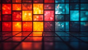 Abstract Wallpaper: Colorful Tiles, Red and Blue Aesthetic Backgrounds