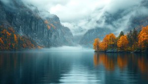 Autumn Landscape Wallpaper: 4K Scenic Lake & Mountain Backgrounds