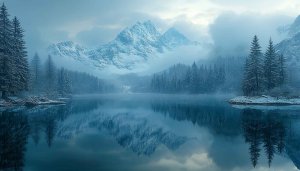 Snow Mountain Wallpaper, Winter Landscape Wallpaper, Nature Wallpaper