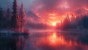 Lake Scenery Wallpaper: Forest Sunset 4k Wallpaper for Desktop