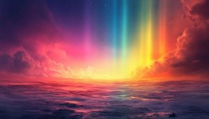 Rainbow Sky Wallpaper, Ocean Scenery, Colorful Sky, Desktop Background