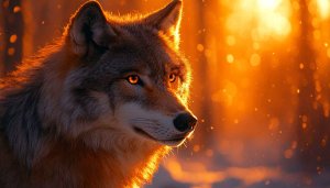 Wolf Wallpaper: Golden Hour, Animal, Nature, 4K, Desktop, Laptop
