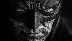 Batman Dark Knight Wallpaper, Superhero, Black and White Portrait Art