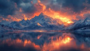 Scenic Mountain Sunset Wallpaper for Desktop, Laptop, and Mobile