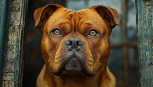 Dog Wallpaper: Close Up Portrait of a Brown Bulldog
