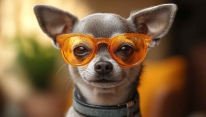 Dog Wallpaper: Cute Chihuahua with Glasses Desktop Background