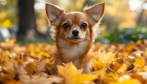 Chihuahua Dog Wallpaper: Cute Autumn Puppy Background for Desktop