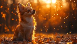 Chihuahua Dog Wallpaper - Autumn Landscape, Golden Hour, Pet Wallpaper