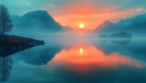 Lake Wallpaper, Mountain Wallpaper, Sunset Wallpaper, Nature Wallpaper, Scenery Wallpaper
