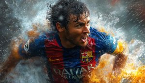 Neymar Wallpaper: Barcelona FC Football Player Art, 4K