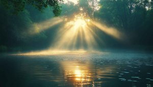 Lake Sunrise Wallpaper, Scenic Morning Landscape, Nature 4k Wallpaper