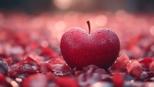 Apple Heart Wallpaper, Red Apple Theme, Fruit HD Wallpaper