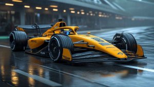 Formula 1 Car Wallpaper in the Rain HD for Desktop
