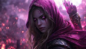 Fantasy Girl Wallpaper, Archer Wallpaper, Warrior Wallpaper, Purple Eyes