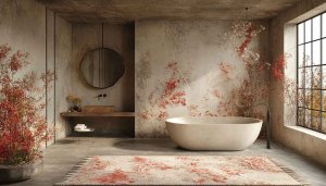 Stylish Bathroom Wallpaper: Zen Interior Design, Minimalist, Modern, 4k