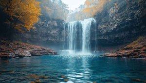 Waterfall Wallpaper: Nature, Landscape, Autumn, Waterfall HD, 4K Wallpaper