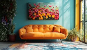 Aesthetic Living Room Wallpaper, Interior Design, Floral Art, Home Decor