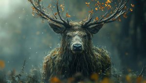 Mystical Deer Wallpaper: Autumn Forest, Animal and Nature Wallpaper