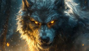 Glowing Eyes Wolf Wallpaper | Animal Wallpaper | 4k Wallpaper