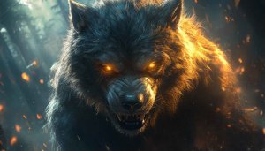Angry Werewolf Wallpaper HD, Dark Fantasy, Scary Halloween Theme