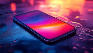Smartphone Wallpaper: Abstract Colorful Display on Water Surface, 4K