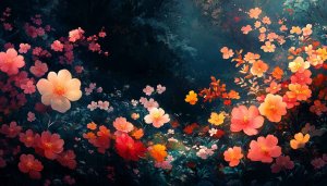 Floral Garden Wallpaper, Flower Blossom Art, Nature 4k Wallpaper