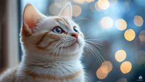 Cute Cat Wallpaper: Orange Tabby Kitten with Bokeh Background
