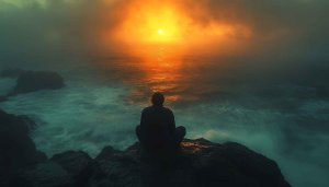 Meditation Wallpaper, Ocean View Wallpaper, Sunset Wallpaper for Desktop