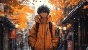Anime Boy Autumn Wallpaper, 4k Autumn Anime Scenery Wallpaper