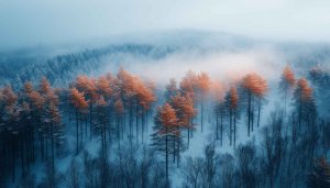 Winter Forest Wallpaper: Snowy Trees, Fog, and Landscape