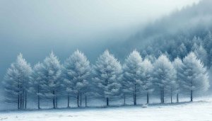 Winter Landscape Wallpaper: Snowy Forest Trees 4K for Desktop