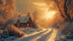 Winter Scene Wallpaper, Snow Wallpaper, Christmas Wallpaper, Holiday Wallpaper