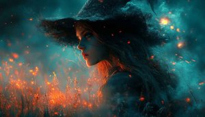 Witch Wallpaper: Halloween Wallpaper, Fantasy Art, Witchcore Aesthetic, Witchy Ambiance