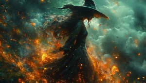 Witch Wallpaper: Halloween, Fantasy Witchcraft, Dark Magic Art