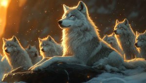 Majestic Wolf Pack Wallpaper: Winter Wolves 4K For Desktop Background