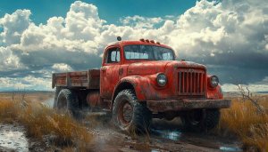 Vintage Red Truck Wallpaper, Truck Wallpaper, Car Wallpaper, Vehicle Wallpaper