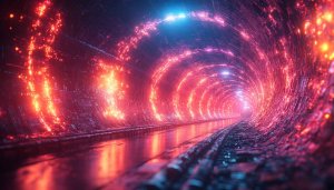 Sci-Fi Tunnel Wallpaper, Futuristic Background, Tech Desktop Wallpaper, 4K
