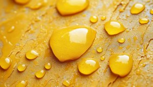 Yellow Water Drops Wallpaper, Liquid Background, Abstract Texture