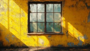 Yellow Wall and Window Aesthetic Wallpaper for Desktop & Mobile