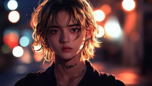 Anime Boy Wallpaper, Trendy Hairstyle, Neon Lights Aesthetic Wallpaper