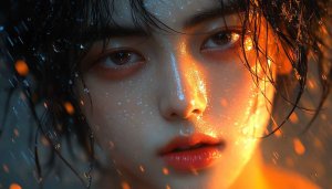 Wet Hair Portrait Wallpaper, Woman Aesthetic Wallpaper, 4K Wallpaper