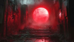 Red Portal Wallpaper, Dark Fantasy Wallpaper, Aesthetic Red Background