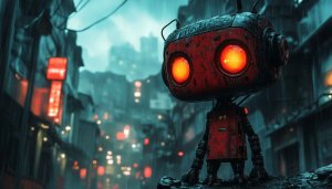 Robot City Wallpaper: Cyberpunk, Futuristic, 4K, Desktop, Laptop