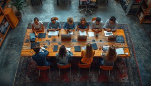 Office Teamwork Wallpaper: Corporate Meeting HD for Desktop