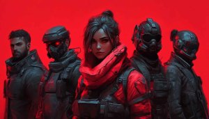 Cyberpunk Squad Wallpaper: Futuristic Team in 4K Resolution