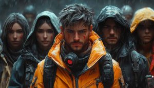 Post-Apocalyptic Wallpaper: Survival Team in Rain, 4K, HD