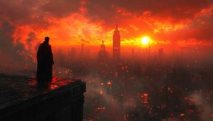 The Batman Gotham City Sunset 4K Desktop Mobile Wallpaper