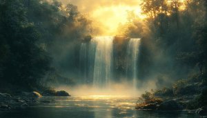 Majestic Waterfall Scenery 4K Wallpaper for Desktop and Mobile